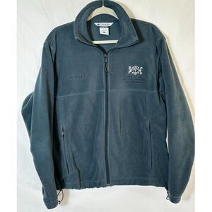 Columbia Men's Soft Shell Full Zip Gray/Green Jacket SZ M Embroidered PAC Logo